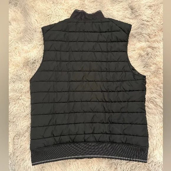 Men's Perry Ellis Black Quilted Vest Size Large